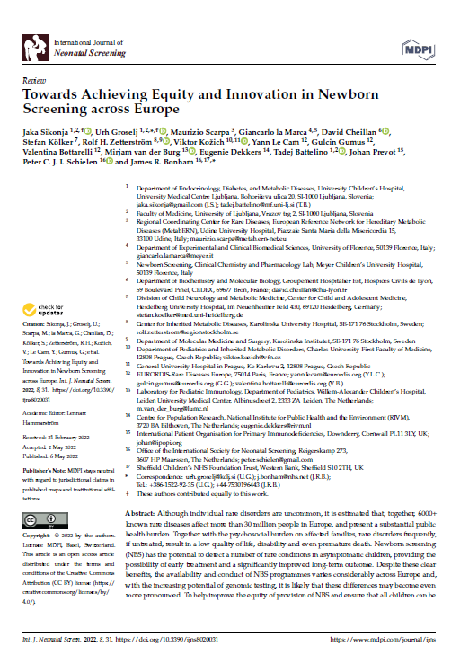 Towards Achieving Equity and Innovation in Newborn Screening across Europe