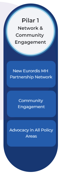 Pilar 1:  Network & Community Engagement
- New Eurordis MN Partnership Network
- Community Engagement
- Advocacy in All Policy Areas