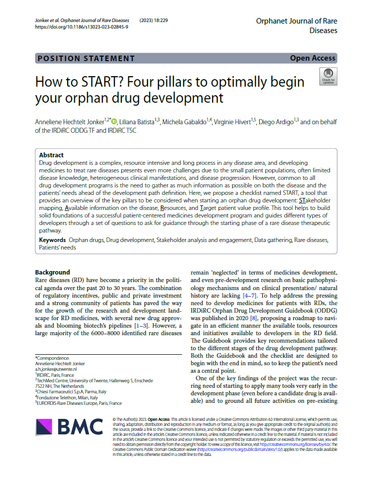 How to START? Four pillars to optimally begin your orphan drug development