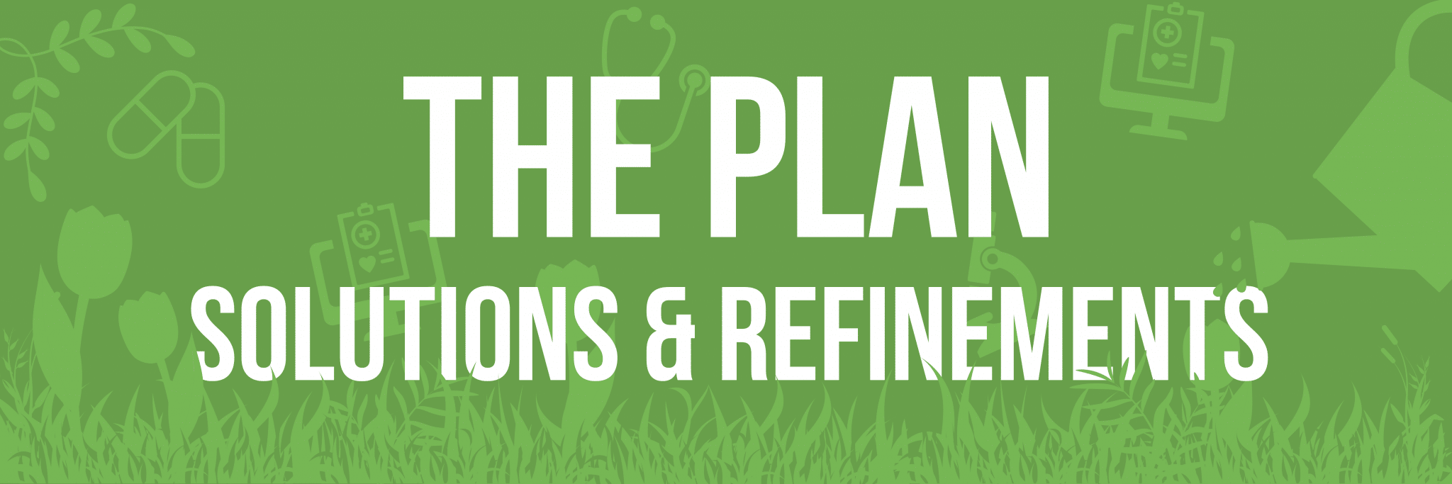 THE PLAN: SOLUTIONS & REFEINEMENTS