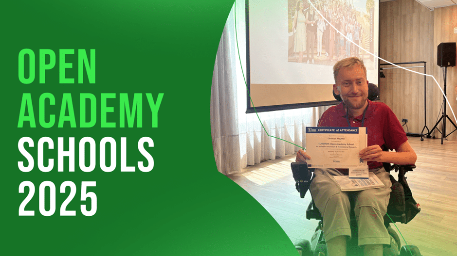 Graphic that reads "Open Academy Schools 2025" and includes an image of a past Open Academy holding up their certificate for having completed the course.