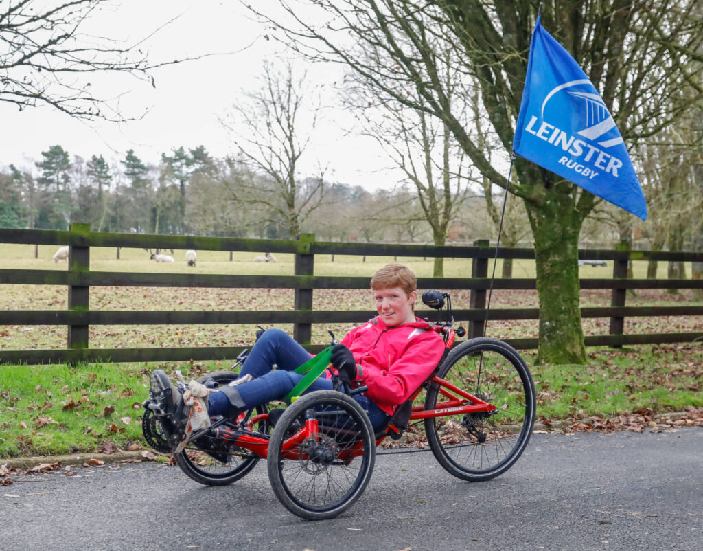 Brona Kearney on her specially adapted trike which was imported from the US.