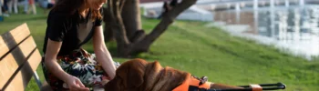 Patient with her support dog