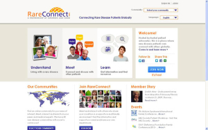 La home page di RareConnect 
